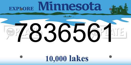7836561 Minnesota License Plate