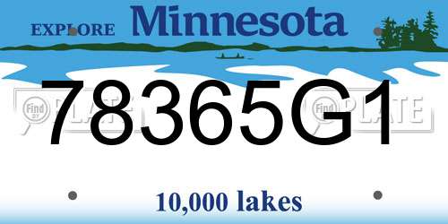 78365G1 Minnesota License Plate