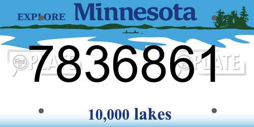 7836861 Minnesota License Plate