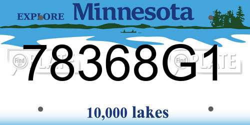 78368G1 Minnesota License Plate