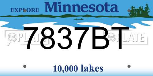 7837BT Minnesota License Plate