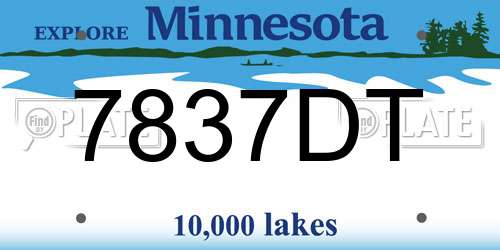 7837DT Minnesota License Plate