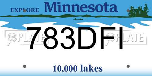 783DFI Minnesota License Plate