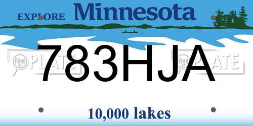 783HJA Minnesota License Plate