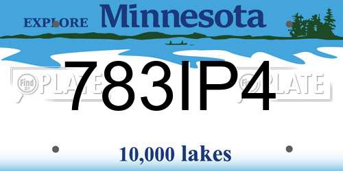 783IP4 Minnesota License Plate