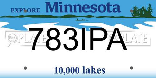 783IPA Minnesota License Plate