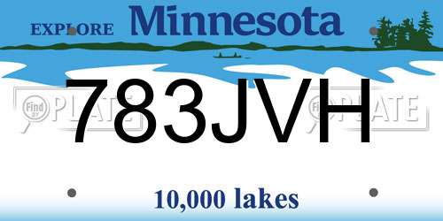783JVH Minnesota License Plate