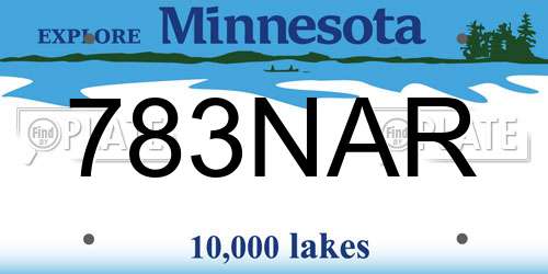 783NAR Minnesota License Plate