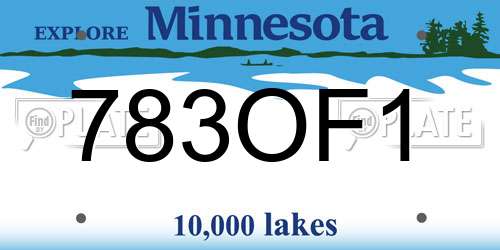 783OF1 Minnesota License Plate