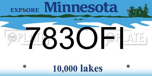 783OFI Minnesota License Plate