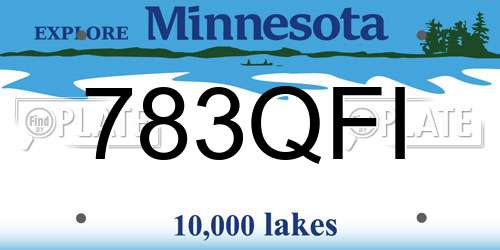 783QFI Minnesota License Plate