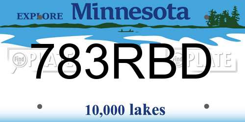 783RBD Minnesota License Plate