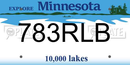783RLB Minnesota License Plate