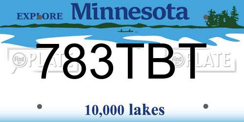 783TBT Minnesota License Plate