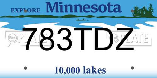 783TDZ Minnesota License Plate