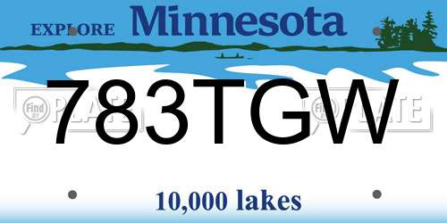 783TGW Minnesota License Plate