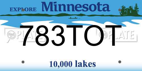 783TOT Minnesota License Plate