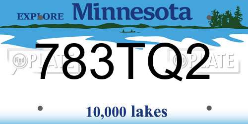 783TQ2 Minnesota License Plate