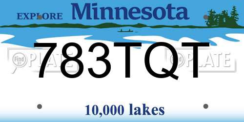 783TQT Minnesota License Plate