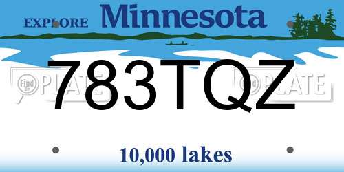783TQZ Minnesota License Plate