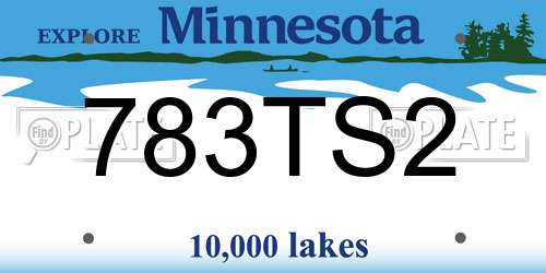 783TS2 Minnesota License Plate