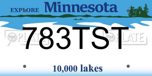 783TST Minnesota License Plate