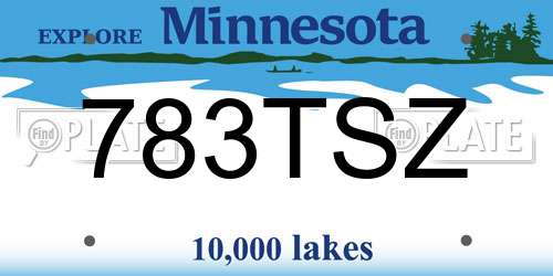 783TSZ Minnesota License Plate
