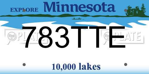783TTE Minnesota License Plate