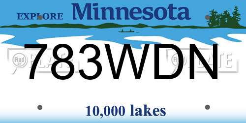 783WDN Minnesota License Plate