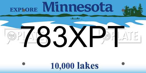 783XPT Minnesota License Plate