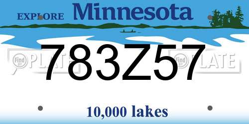 783Z57 Minnesota License Plate