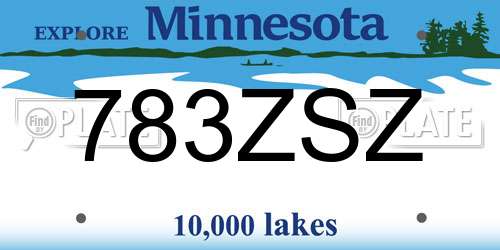 783ZSZ Minnesota License Plate