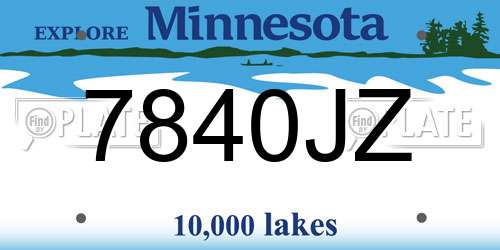 7840JZ Minnesota License Plate