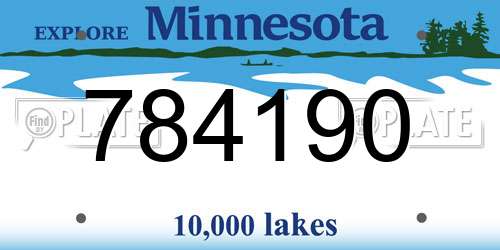 784190 Minnesota License Plate