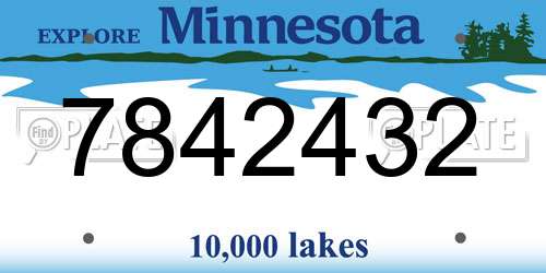 7842432 Minnesota License Plate