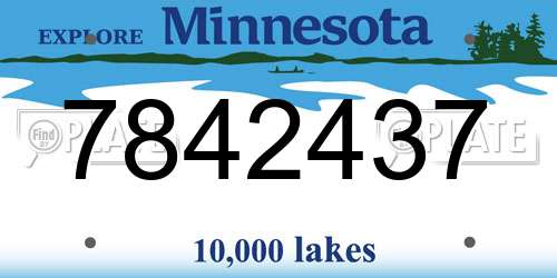7842437 Minnesota License Plate