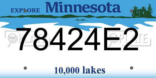 78424E2 Minnesota License Plate