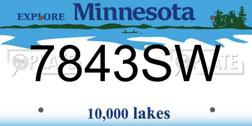 7843SW Minnesota License Plate