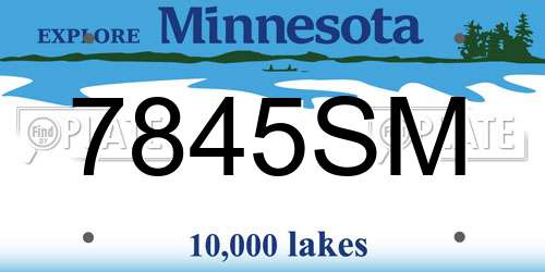 7845SM Minnesota License Plate