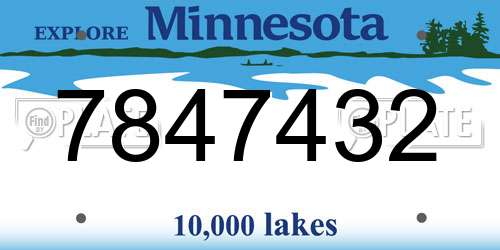 7847432 Minnesota License Plate
