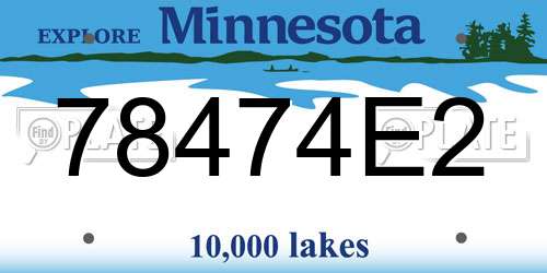 78474E2 Minnesota License Plate