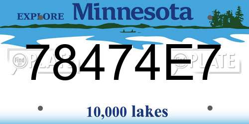 78474E7 Minnesota License Plate