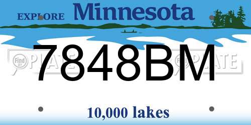 7848BM Minnesota License Plate