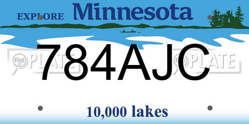 784AJC Minnesota License Plate