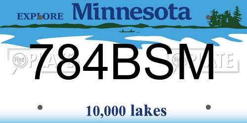784BSM Minnesota License Plate