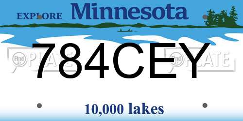 784CEY Minnesota License Plate