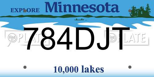 784DJT Minnesota License Plate