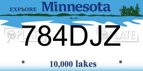 784DJZ Minnesota License Plate