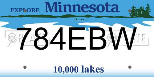 784EBW Minnesota License Plate