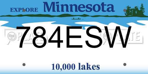 784ESW Minnesota License Plate